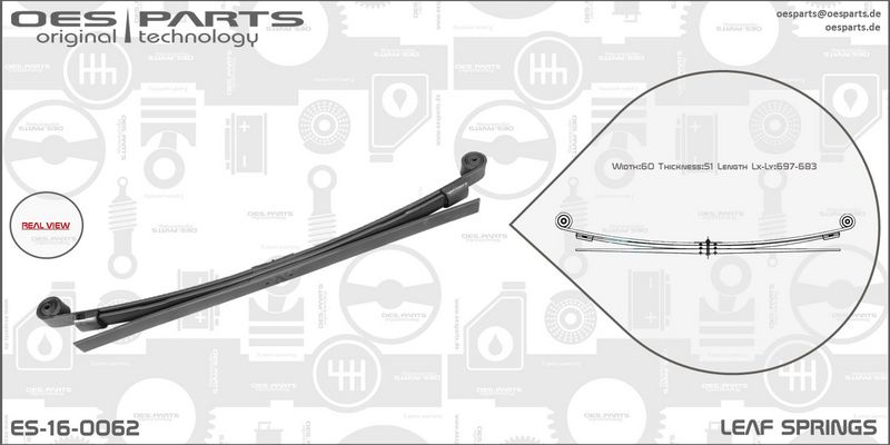 OES PARTS Рессорный лист ES-16-0062